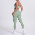 New arrival cross beautiful back cloud sense tight yoga suit suit women's high waist hip pocket sports fitness suit two-piece set