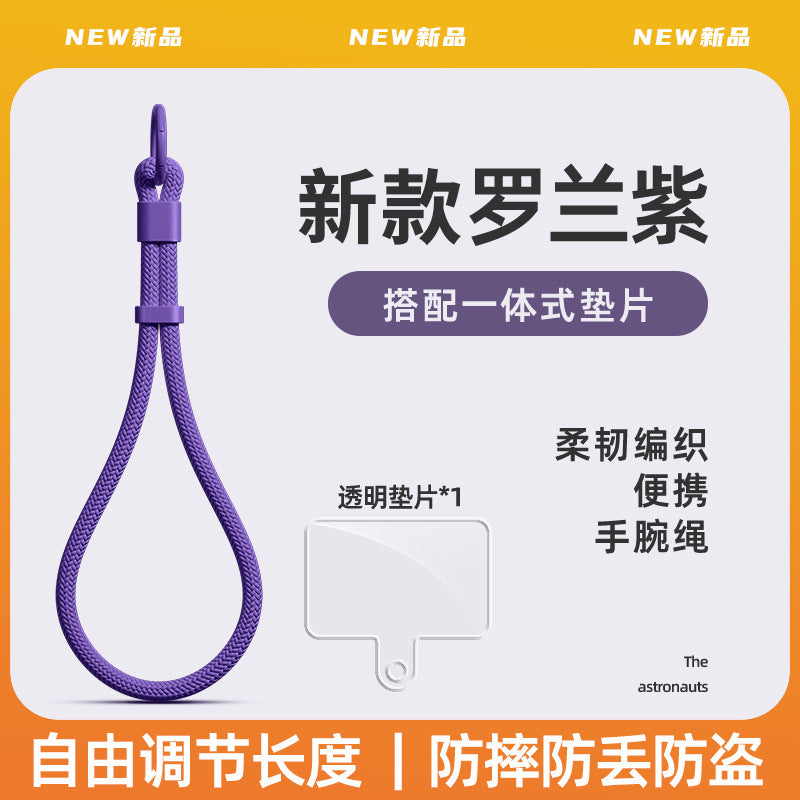 New adjustable buckle short phone lanyard - durable, sturdy, drop-proof, minimalist braided wrist strap for men and women