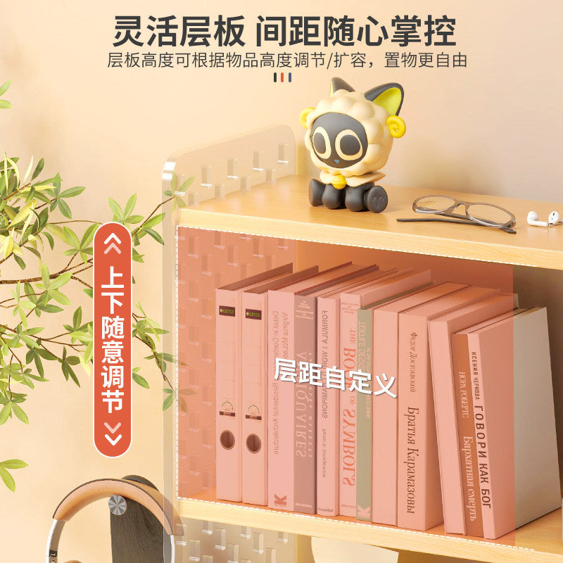 Acrylic desktop organizer, office desk pegboard, computer desk bookshelf, multi-tier storage rack with dividers