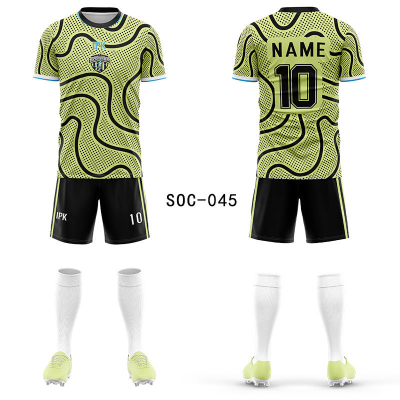 2025 new football jersey set men's football jersey team game jersey short-sleeved sports training jersey customization