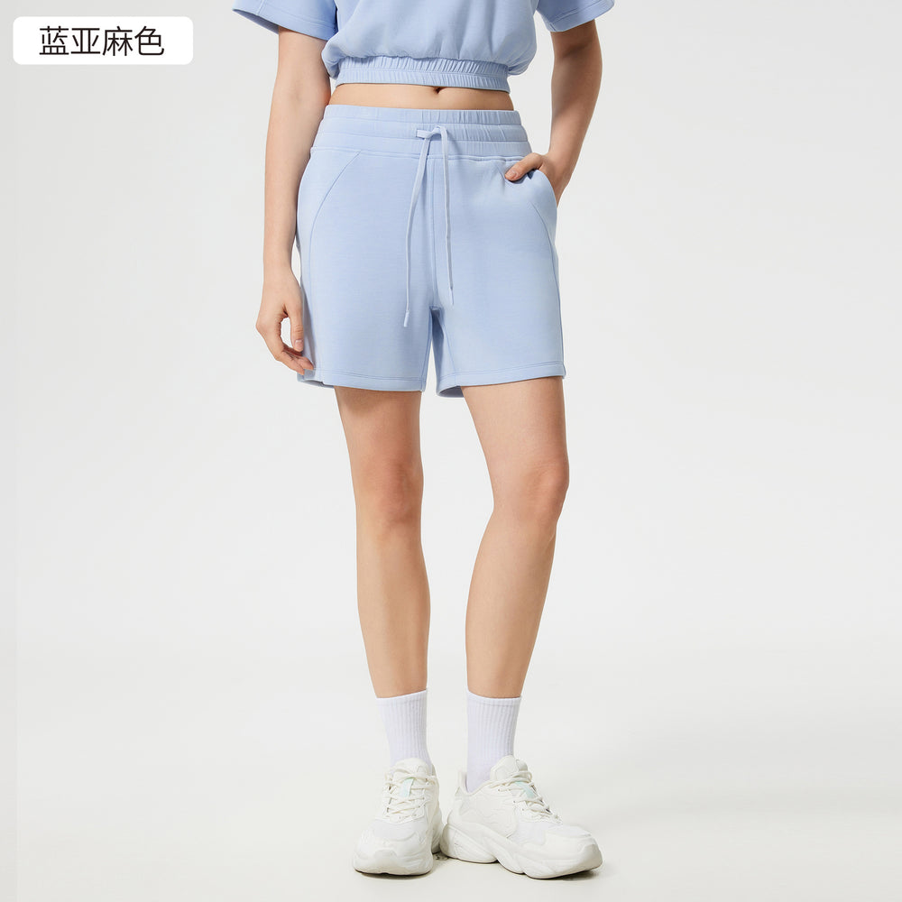 Women's casual activewear set: loose-fit breathable short-sleeve t-shirt & air layer shorts - perfect for yoga & workout
