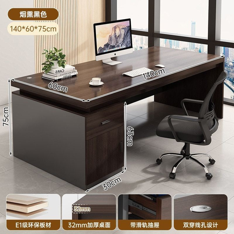 Modern home office desk computer table chair set - thickened desktop study desk - executive office writing desk