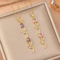[titanium steel] cross-border popular versatile rose necklace for women ins fashion simple and high-end clavicle chain jewelry