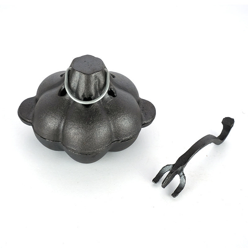 Cast iron BBQ grilled garlic iron pot grilled orange tea stewed chestnut dried fruit uncoated binaural barbecue