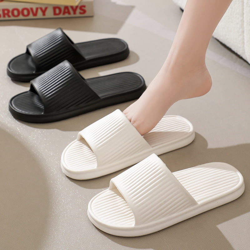 New korean style solid color eva slippers - summer indoor home slides for men and women, couple's bathroom non-slip sandals