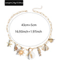 Wholesale seashell necklaces - european & american cross-border jewelry - summer beach seashell & starfish ocean necklaces - adjustable choker necklaces