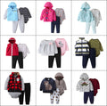 Kids' girls' baby 1-year-old sweatshirt clothes autumn separates autumn outfit set wholesale hooded sweatshirt romper