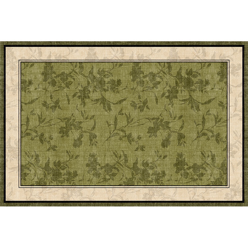 Removable and washable carpet living room french retro medieval style green double layer machine washable sofa accessible luxuryclassy floor mat