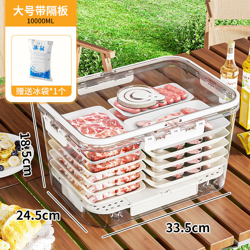 Portable crisper portable camping household refrigerated fruit bento sealed food grade outdoor storage box