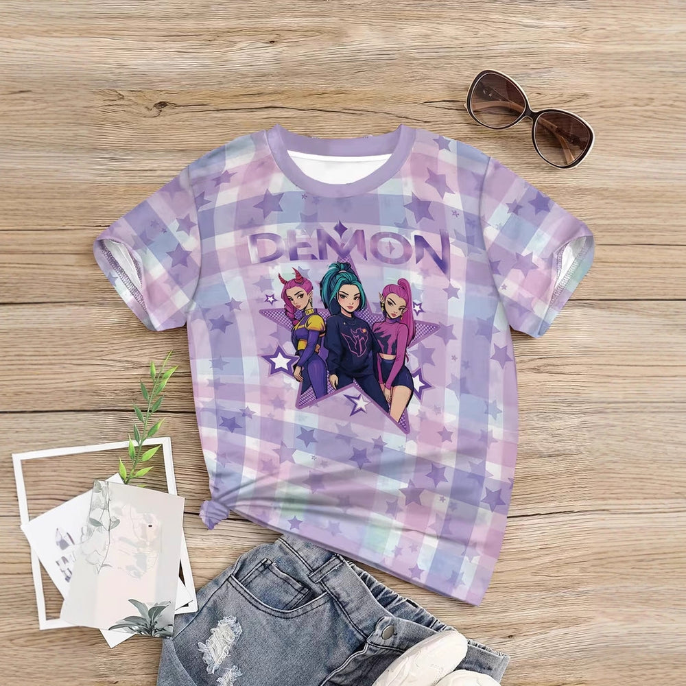 Witcher t-shirt, kpop 3d digital printing summer girlscasualfashion round neck short sleeve factory direct supply