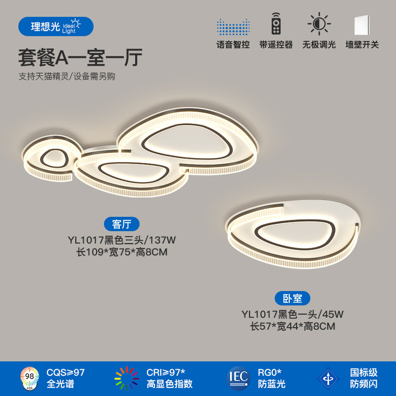 Living room ceiling light modern simple atmosphere creative pebble shape full spectrum lighting whole house package combination