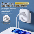 Us standard 1-to-6 power strip with 2 usb and 2 pd fast charging ports, us plug power adapter, multi-outlet socket for home use