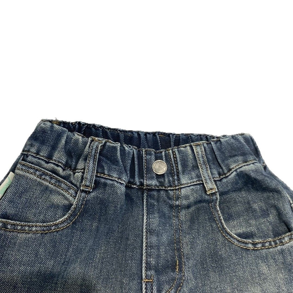 Boys' spring denim jeans - kids' pants - cartoon design - mid-to-large size - stylish spring streetwear pants for boys - long pants