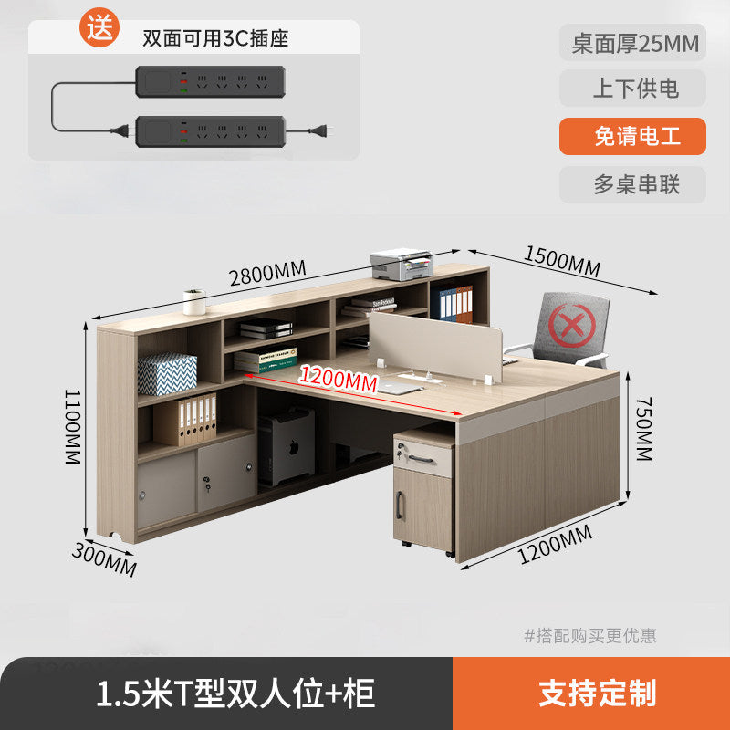 Saint li minimalist modern office desk and chair set - office financial partition cubicle - six-seat employee workstation