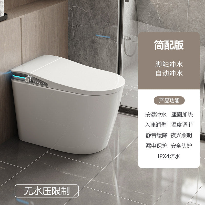 Smart toilet seat - fully automatic, integrated voice control, dual water supply, home use, no water pressure required, instant heating, built-in bubble function