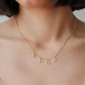 Hot-selling european and american diamond-studded 26-letter necklace, cuban chain, clasp chain, pearl necklace, diy name accessories