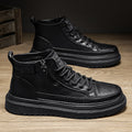 Spring men's new high-top martin boots: trendy, versatile, slip-resistant, durable work shoes, casual leather shoes, and work boots