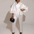 C8523 european and american fashion set  new arrival elegant solid color african plus size cross-border two-piece set
