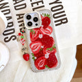 Strawberry dui dui le iphone 17 air phone case, 16 pro diamond-studded protective cover, 15 apple 17 cross-border customization