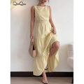 fashionsummernew arrival round neck sleeveless cut outlaceeleganceromanticcasual vacation dress