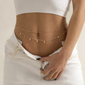 European and american cross-border new navel chain multi-layer waist chain bikini body chain disc tassel simple fashion jewelry
