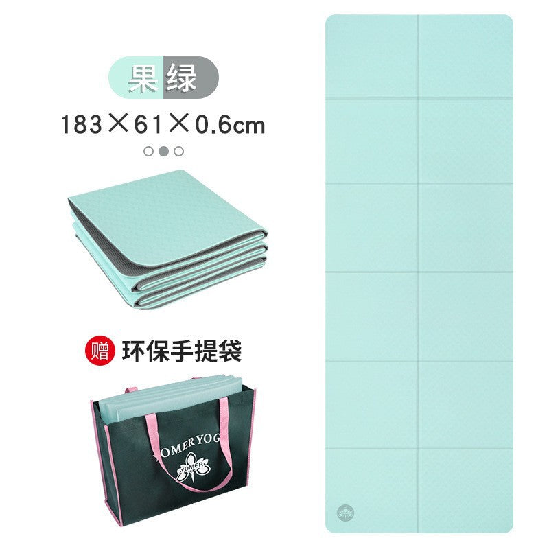 tpe folding yoga mat, 4mm thin portable outdoor eco-friendly odorless balance mat for sports and fitness