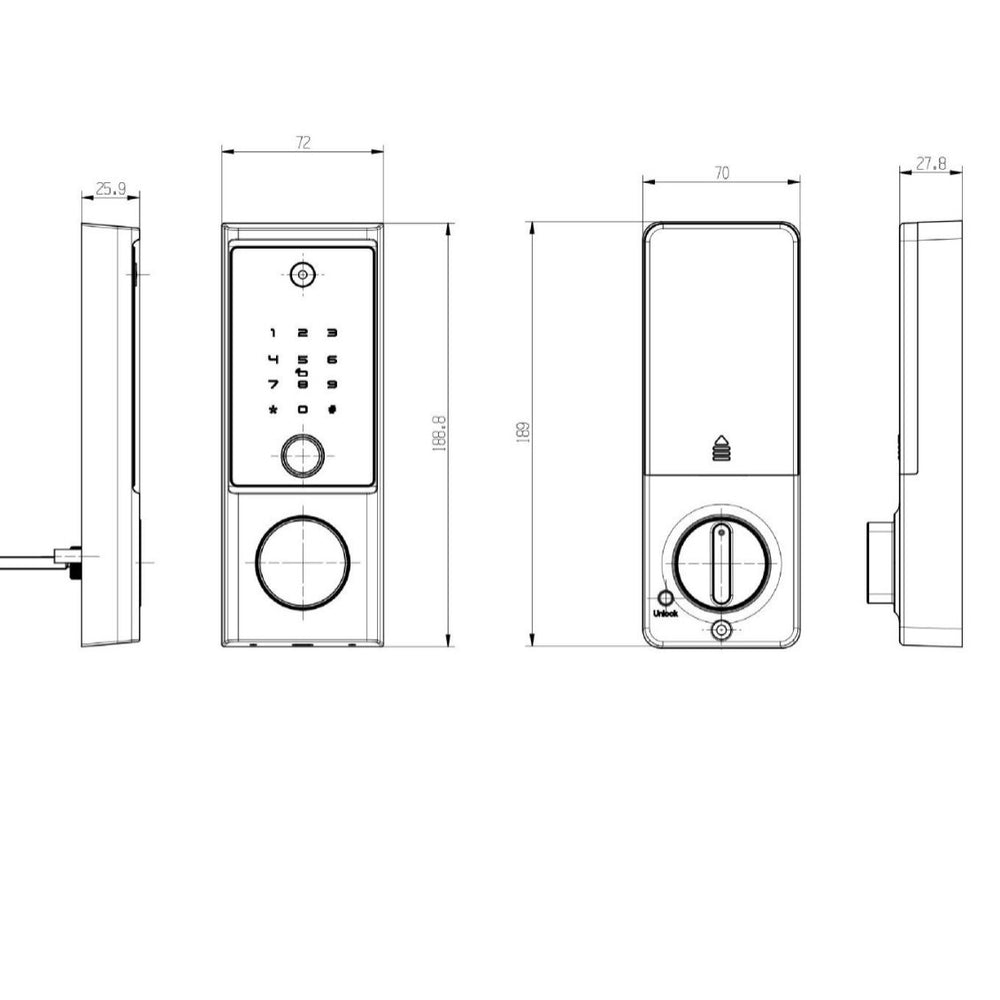 Tuya wifi smart fingerprint password lock mobile app unlocking fully automatic dead lock single tongue lock body smart lock
