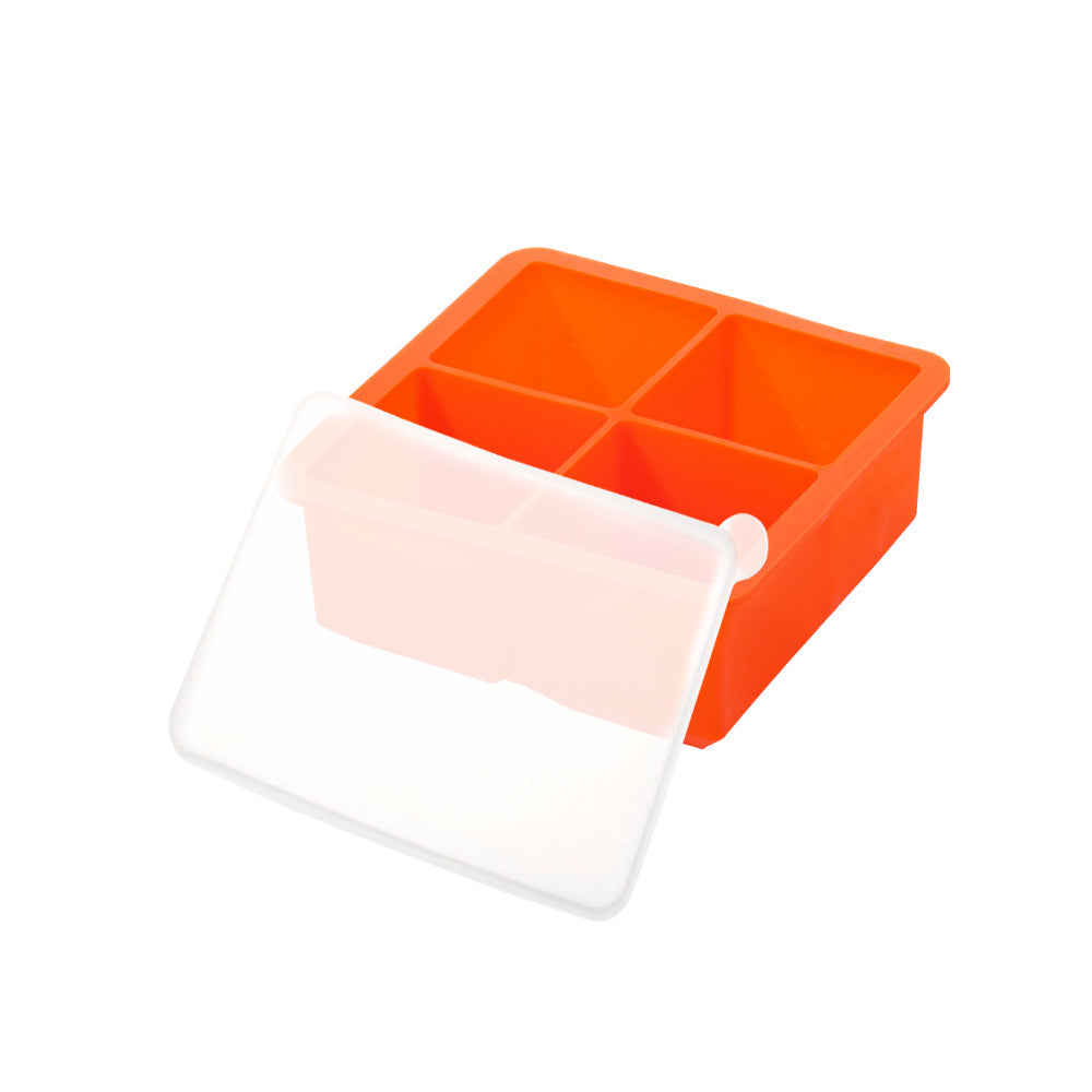 Food grade silicone integrated 4 rose ice grid small size silicone ice whiskey Ice Hockey silicone mold