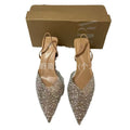 Za new 2024 high heel pointed toe peep-toe pearl embellished pvc back strap open heel fashion sandals for women