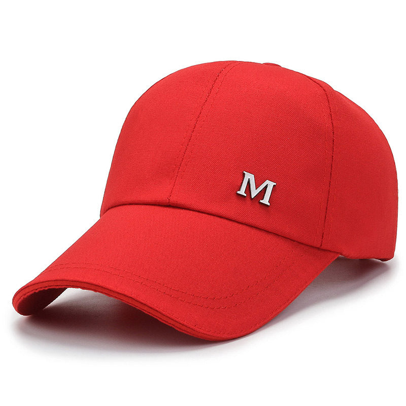 Canvas Baseball Cap Men's Extended Brim M Iron Standard Hat Sandwich Shade Sun Protection Cap Outdoor Fishing Cap Women