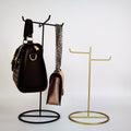 Simple double hook bag rack bag display rack floor-standing men's and women's handbag support bag rack display props jewelry rack