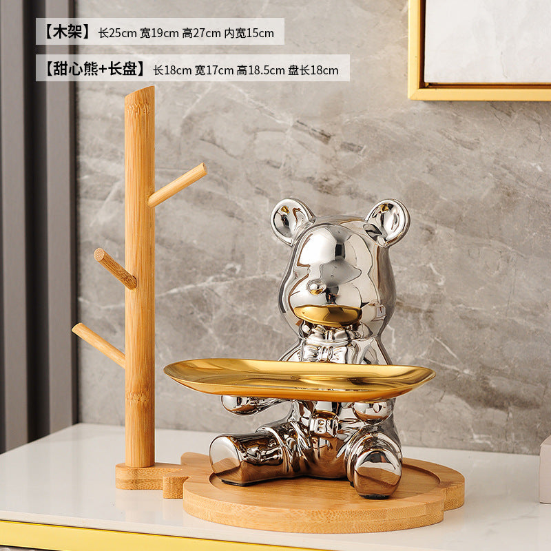 Entryway console table key holder tray - violent bear design, luxury & high-end home decor accent