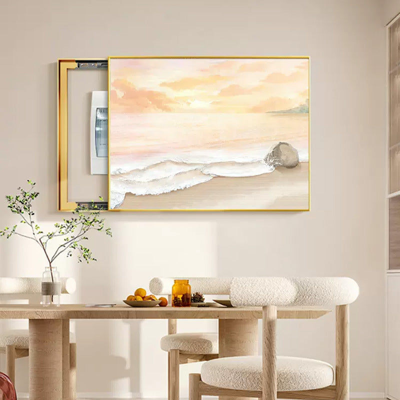 Cream wind sea scenery meter box decorative painting restaurant distribution box switch box weak electric box decorative blocking hanging painting