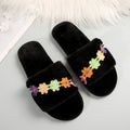 amazon plus size winter slippers plush open toe floor cotton slippers indoor home warm fuzzy slippers