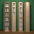 Solid wood bookcase with glass door, kids' bookshelf, home living room storage cabinet, dustproof display cabinet, narrow gap shelf