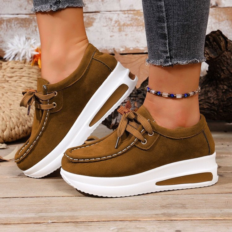 Exportcasualplus size 43 tie back heightening women's shoes autumnew arrival women's outwearplaid soft bottom flatsflats