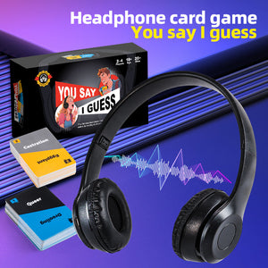 Amazon tk "you say, i guess" headphone speaking & listening game card parent-child interactive board game toy - cross-border bestseller