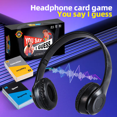 Amazon tk "you say, i guess" headphone speaking & listening game card parent-child interactive board game toy - cross-border bestseller