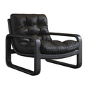 $black leather + painted frame$