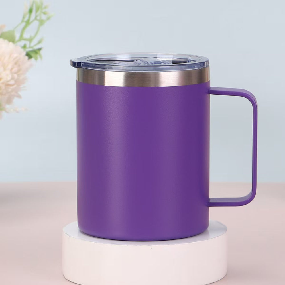 Amazon 304 stainless steel mug 12oz minimalist portable insulated tumbler with handle for home and office - wholesale
