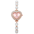 New arrivalfashionelegant small rhinestone women's watch heart diamond-encrusted preppy style small dial pearl bracelet watch