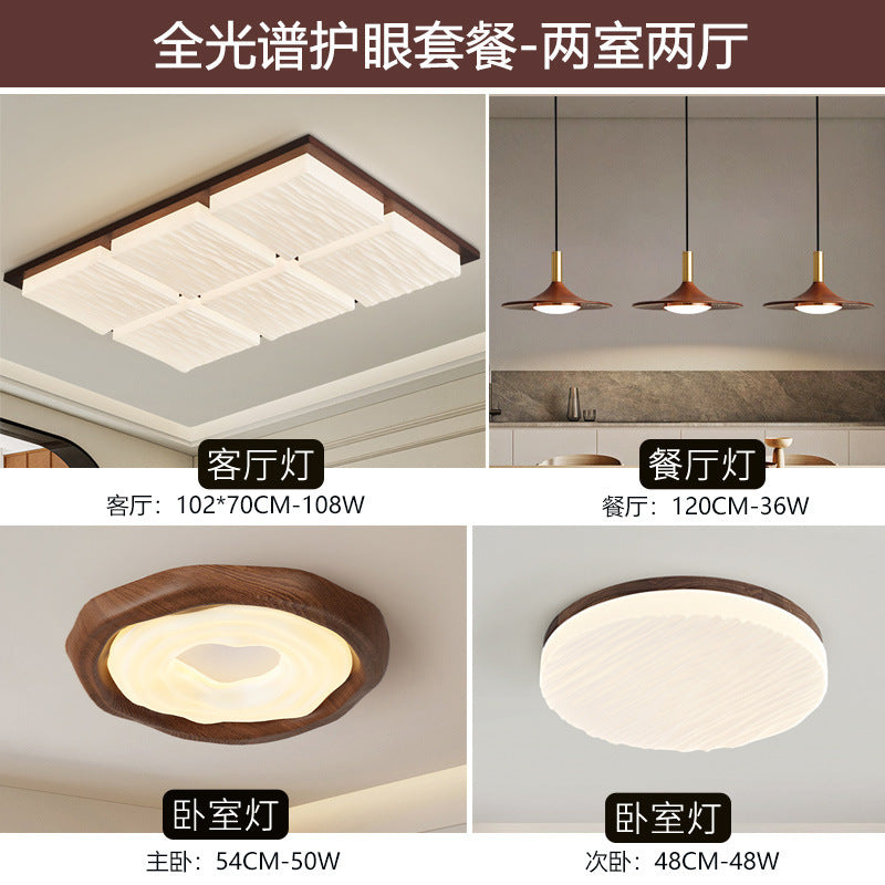 Walnut cookie bedroom light medieval cream wind ceiling light Internet celebrity children's room full spectrum led lamps