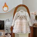 Girls' dresses: new autumn  collection - elegant fleece-lined birthday dress for little girls, super fairy tutu princess dress for children