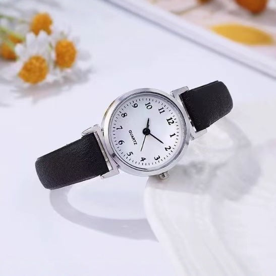 Korean style women's watch classic round slim strap minimalist digital casual student quartz watch - wholesale from manufacturer