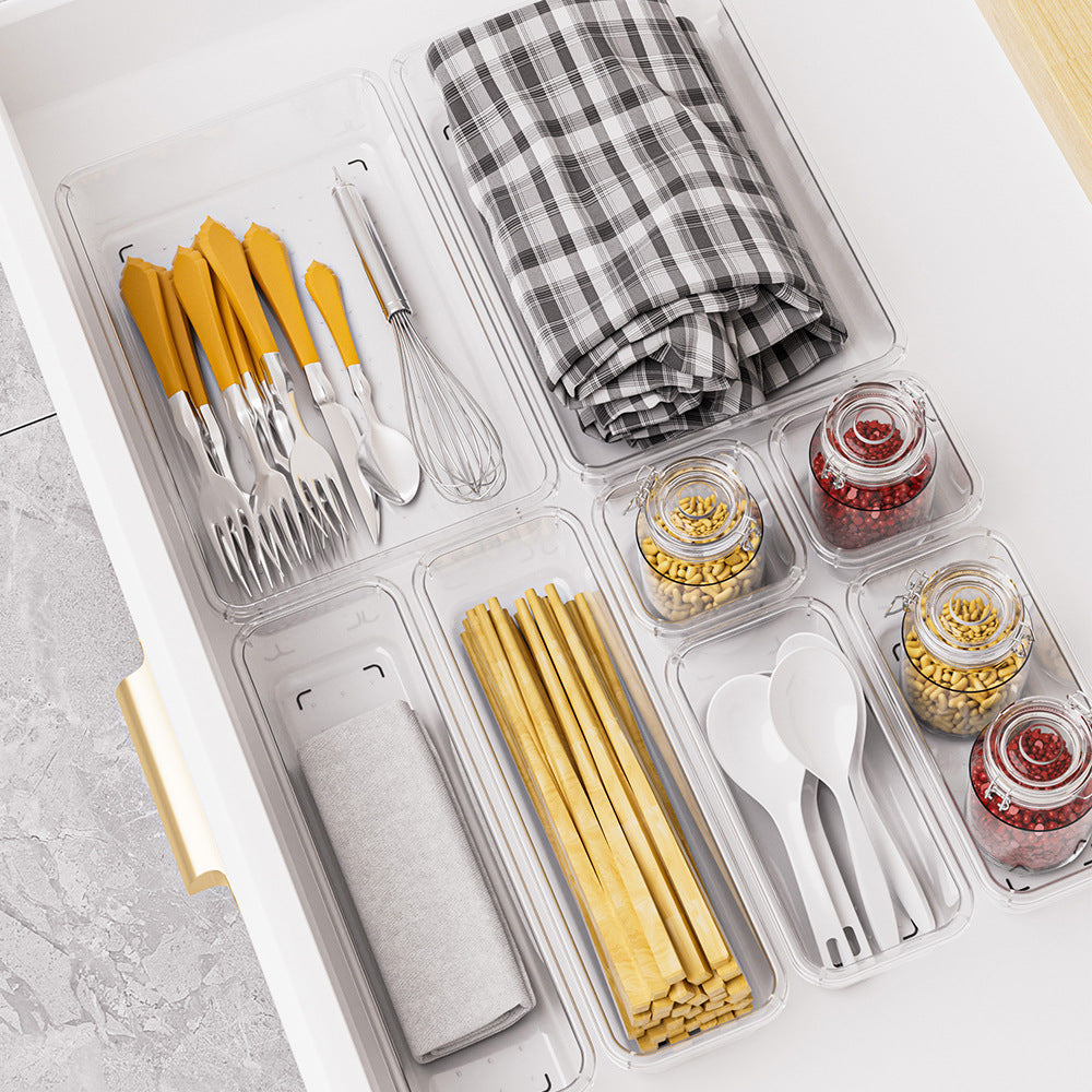 transparent drawer compartment storage box can be freely combined and stacked kitchen storage cosmetics storage miscellaneous box