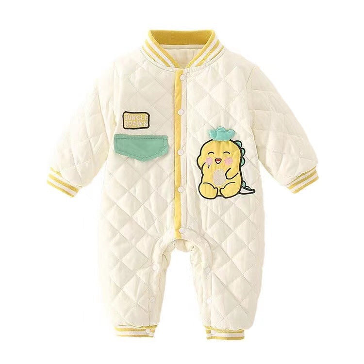 Newborn infant lightweight cotton romper - autumn/winter cotton outfit for baby boys and girls - stylish long-sleeve bodysuit for crawling and everyday wear
