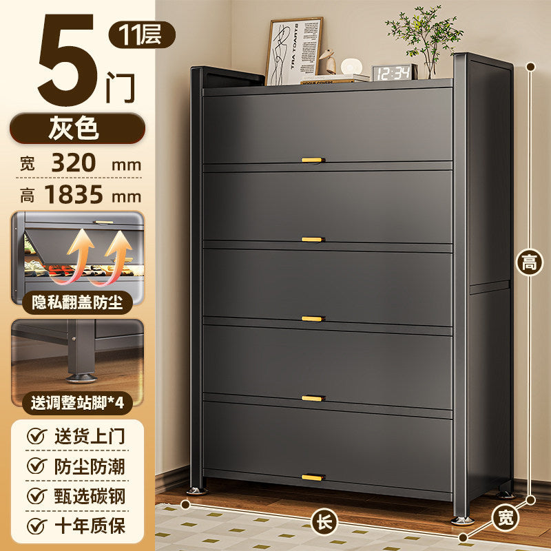 Steel shoe cabinet for home door storage cabinet all-in-one wall-mounted large-capacity multi-layer storage cabinet entrance entrance shoe rack