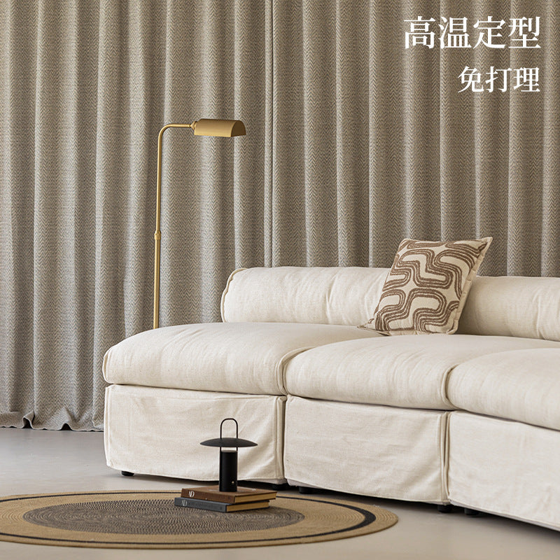 Cotton and linen texture full blackout chenille curtains bedroom living room hook type frenchaccessible luxury cream style shaoxing wholesale