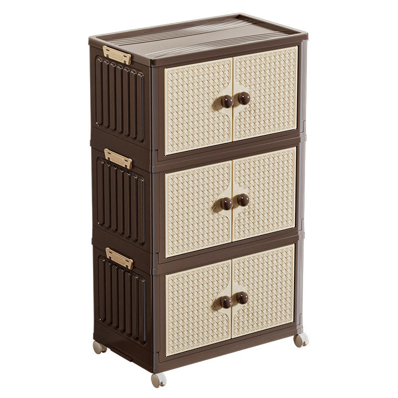 Cabinet folding storage box double door household clothing locker sorting medium and ancient style retro multi-layer storage furniture