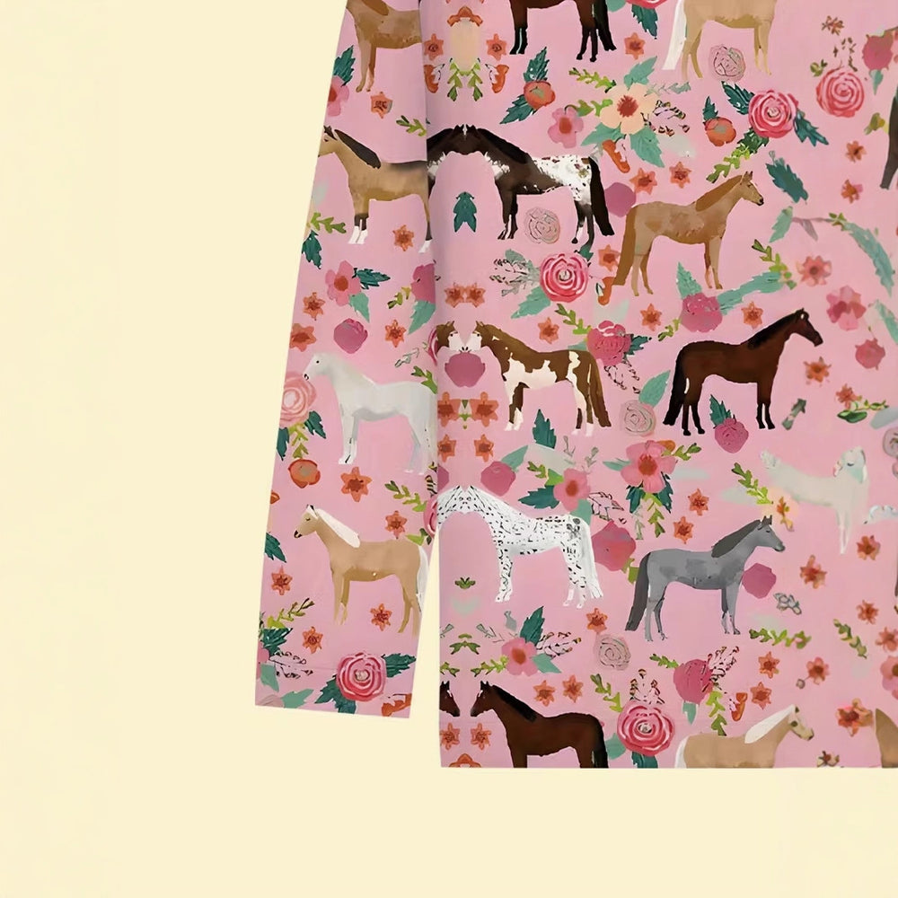 wholesale: girls' long-sleeve pajama set (long pants) - spring/autumn lightweight style for mid-to-large children - cartoon design